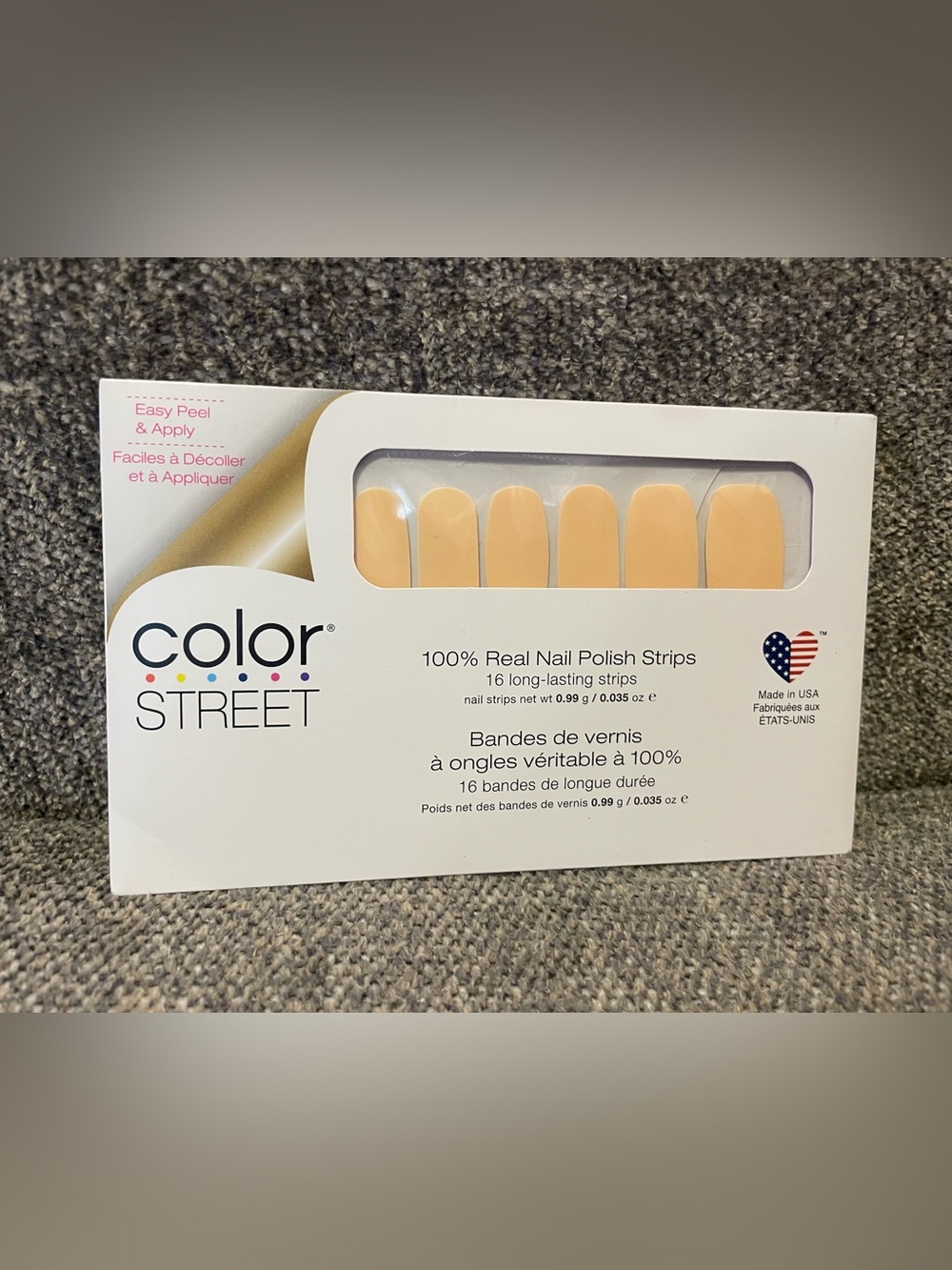 Color Street Peach Nail Strips — Solid Pale Peach